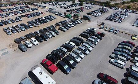 Outdoor parking view from above